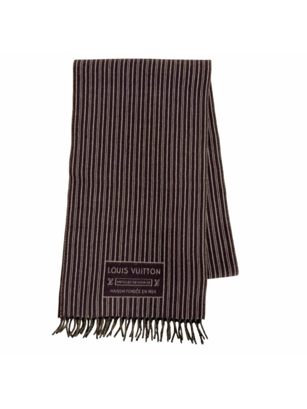 Louis Vuitton My Neverfull Cashmere Mixed Monogram Scarf with Fringe Brown Tote